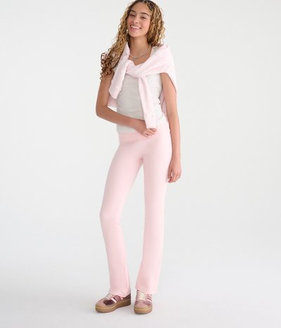 Mid-Rise Fold-Over Bootcut Pants