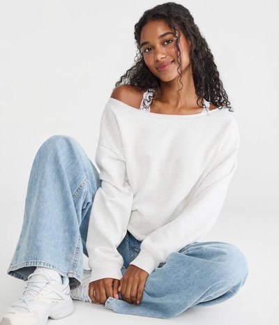 Cloud Soft Oversized Off-The-Shoulder Sweatshirt
