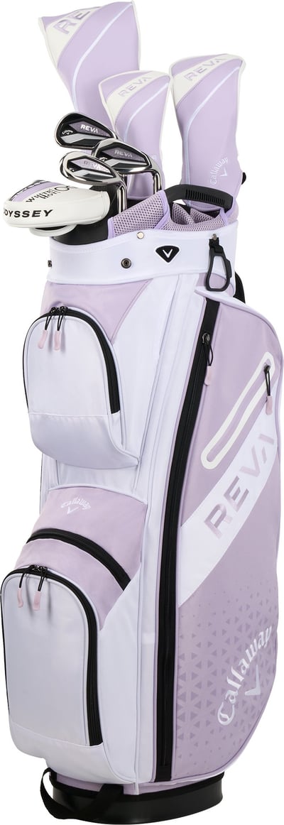 Callaway Women’s REVA Cart Bag 8-Piece Complete Set, Right Hand, Violet Mist