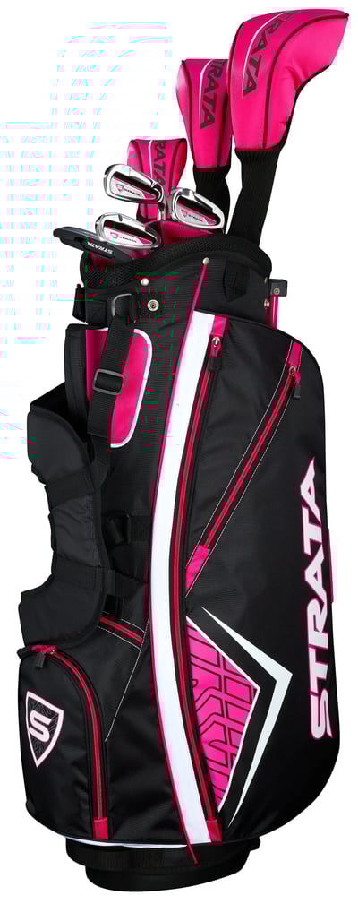 Callaway Ladies Strata Complete Golf Set 3 Wds/3 Irns/Putter/Bag Graphite Black/Pink Right