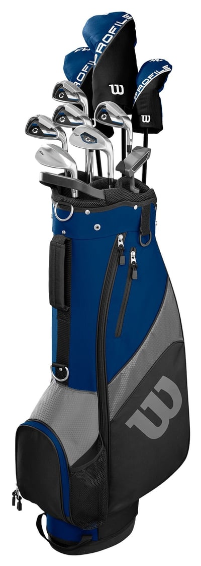 Wilson Senior Profile SGI 14-Piece Complete Set, Left Hand, Men's, Black/Navy