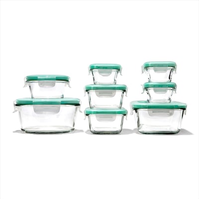 OXO 16 Piece Glass Smart Seal Everyday Container Set