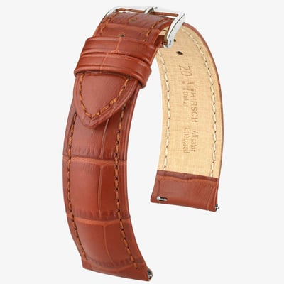 HIRSCH Duke 22mm Long Golden Brown Leather Watch Strap 01028070-2-22