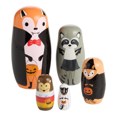 Wood Halloween Critters Matryoshka Nesting Dolls by World Market