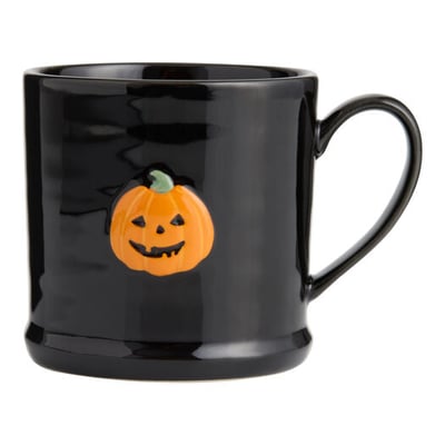 Cream Halloween Icon Hand Painted Ceramic Mug by World Market
